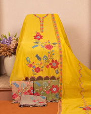 Yellow Bold Floral Suit Design