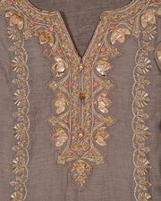 Taupe Metallic Floral Suit Design