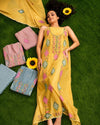 Yellow Floral Medallion Suit Design