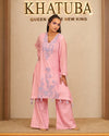 Blush Pink Botanical Palazzo Set
