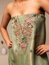 Sage Floral V-Neck Panel Suit Design