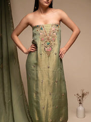 Sage Floral V-Neck Panel Suit Design