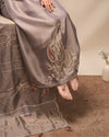 Taupe Paisley Motif Suit Design