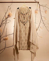 Ivory Jewel-Tone Neckline Suit Design