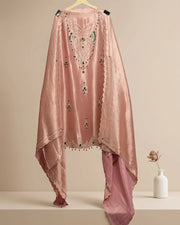 Blush Jewel-Tone Neckline Suit Design