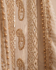 Ivory Gold Paisley Panel Suit Design