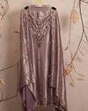 Mauve Jewel-Tone V-Neck Suit Design