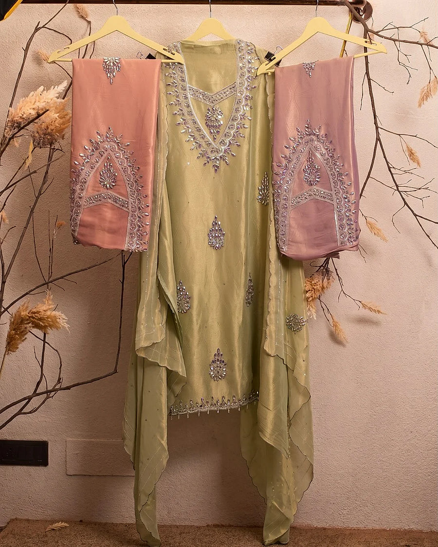 Lemon Ornamental Motif Suit Design