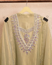 Lemon Ornamental Motif Suit Design