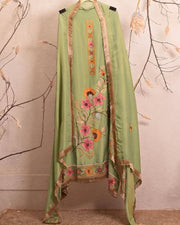 Pistachio Floral Panel Suit Design
