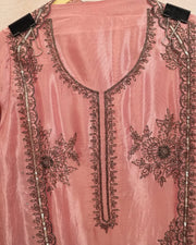 Rose Pink Dark Floral Motif Suit Design