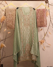 Mint Ornamental Front Panel Suit Design