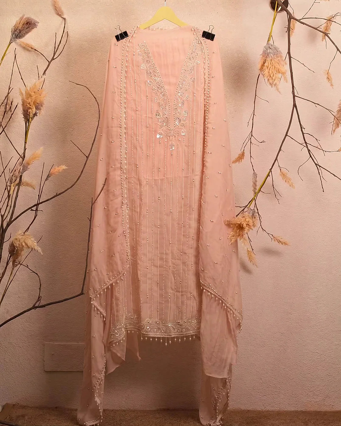 Peach Fine Ornamental Suit Design - Alternate Views