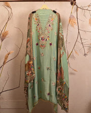 Mint Multicolour Botanical Suit Design