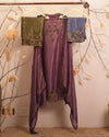 Deep Plum Floral Hem Suit Design