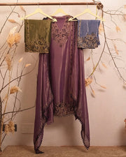 Deep Plum Floral Hem Suit Design