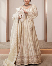 Ivory Embellished Anarkali Suit Set
