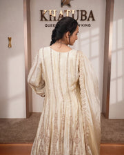 Ivory Embellished Anarkali Suit Set