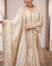 Ivory Embellished Anarkali Suit Set